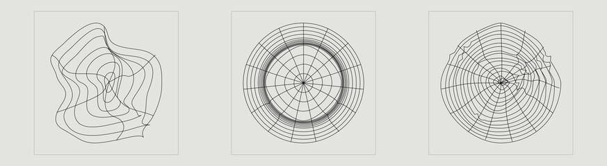 Set of Y2K style vectors of objects. Big collection of abstract graphic geometric symbols. Templates for notes, posters. Retro Futurist. Vector illustration