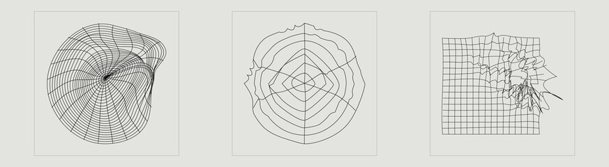 Vector set of Y2K. Big collection of abstract graphic geometric symbols. Flat minimalist icons. Stars, starburst . Vector illustration