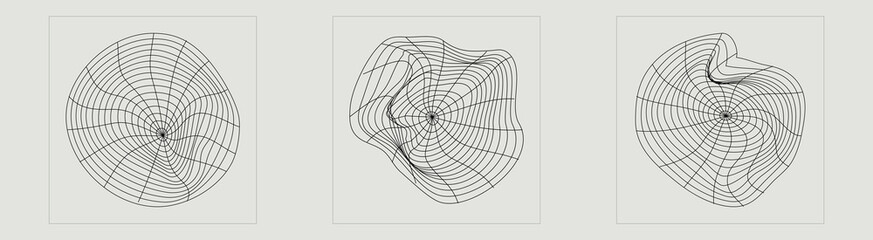 Collection of Y2K elements. Retro futuristic graphic ornaments. Flat minimalist icons. Retro Futurist. Vector illustration