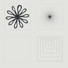 Collection of Y2K elements. Extraordinary Graphic Assets. Modern abstract forms. Stars, starburst . Vector illustration