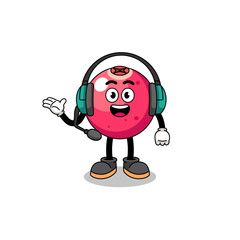 Mascot Illustration of cranberry as a customer services