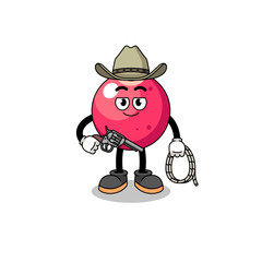 Character mascot of cranberry as a cowboy