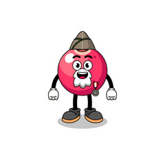 Character cartoon of cranberry as a veteran