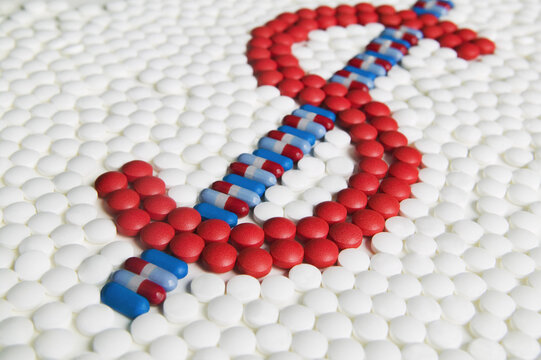 Dollar Sign Made out of Pills