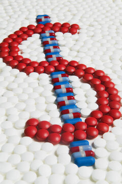 Dollar Sign Made out of Pills