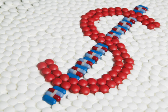 Dollar Sign Made out of Pills