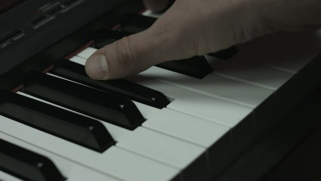 Hands Playing Piano Closeup Black Magic Production Camera 4K