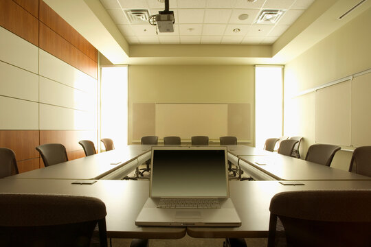 Laptop Computer in Boardroom