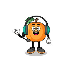Mascot Illustration of apricot as a customer services
