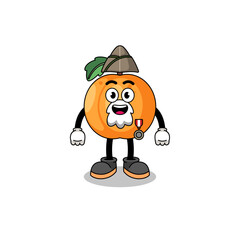Character cartoon of apricot as a veteran