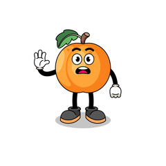 apricot cartoon illustration doing stop hand