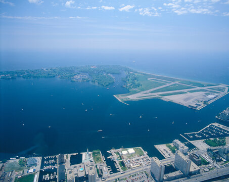 Toronto Island Airport from the CN Tower, Toronto, Ontario