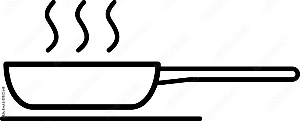 Poster frying pan icon vector design template. editable stroke on white background..eps