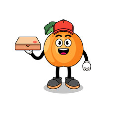 Obraz premium apricot illustration as a pizza deliveryman