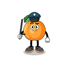 Cartoon Illustration of apricot police