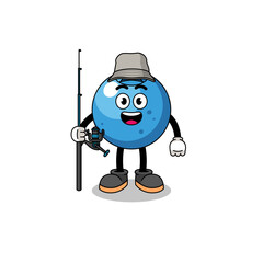 Mascot Illustration of blueberry fisherman