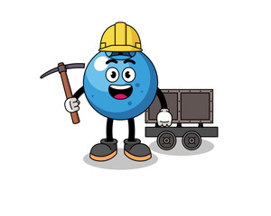 Mascot Illustration of blueberry miner