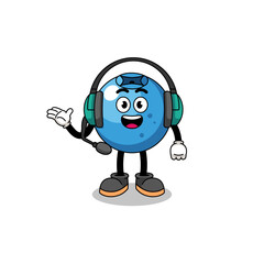 Mascot Illustration of blueberry as a customer services