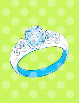 Illustration of Diamond Ring