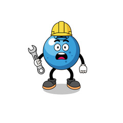 Obraz premium Character Illustration of blueberry with 404 error