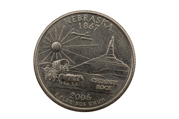 Nebraska State Quarter, 50 state quarters, 2006, Chimney rock coin 1876