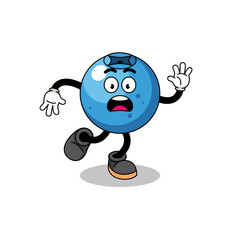 slipping blueberry mascot illustration