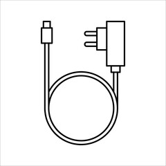 charger Flat icon on white background. color editable