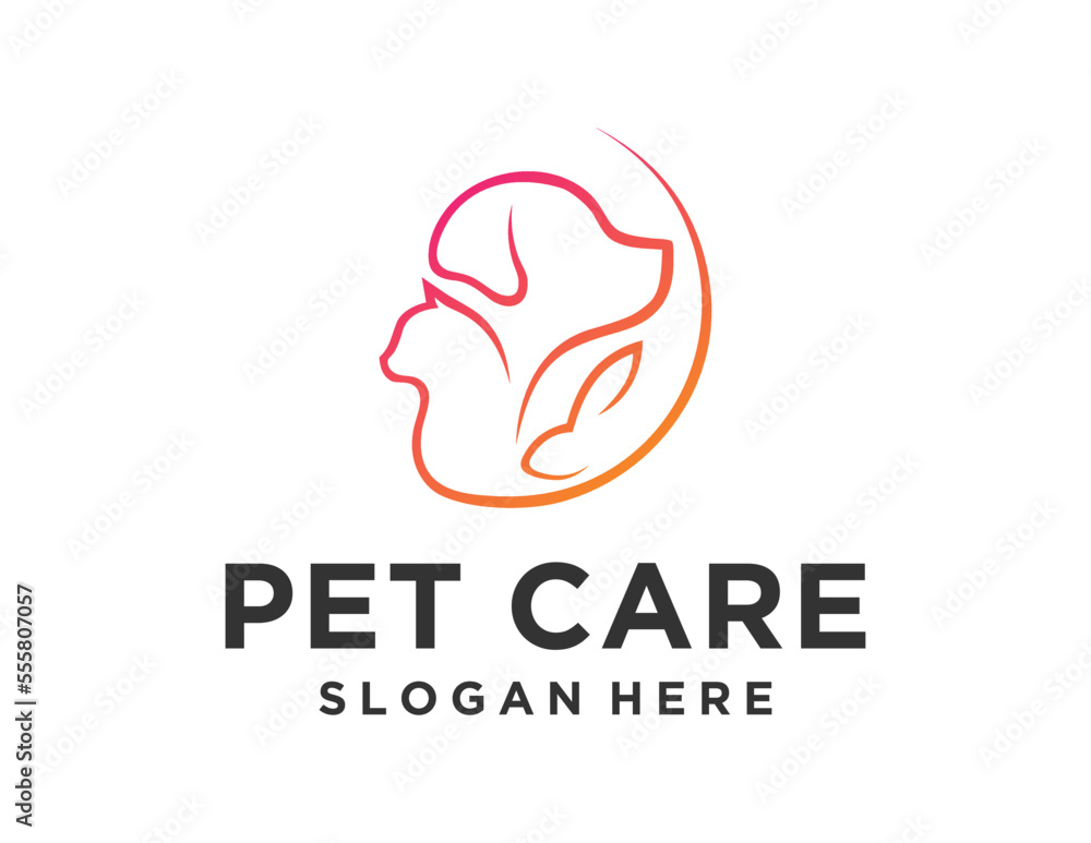 Poster logo about pet on white background. created using the coreldraw application.