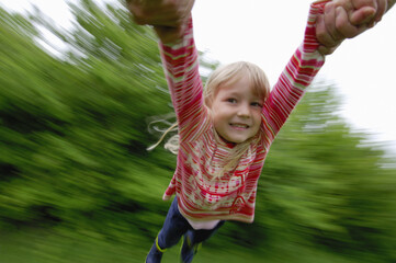 Girl Spinning in Circle
