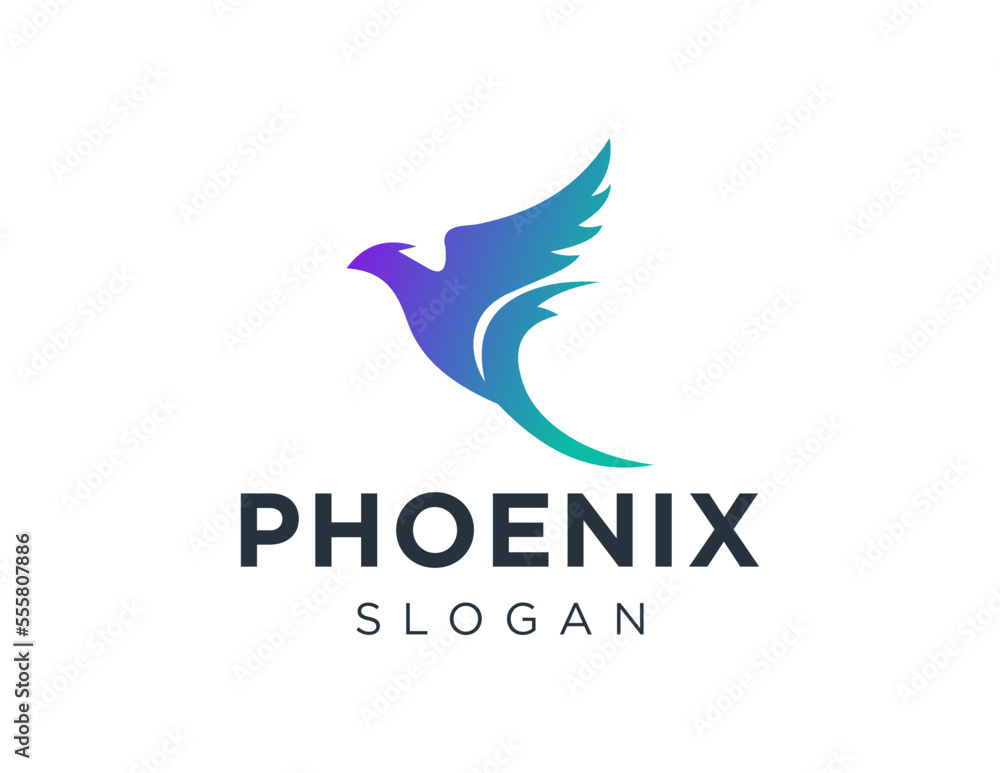 Poster logo about phoenix on white background. created using the coreldraw application.