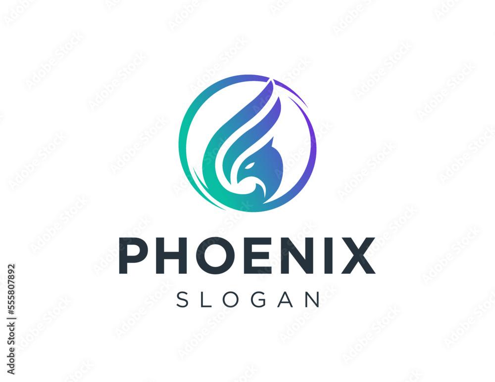 Poster logo about phoenix on white background. created using the coreldraw application.