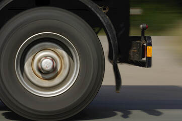 Truck Wheel in Motion