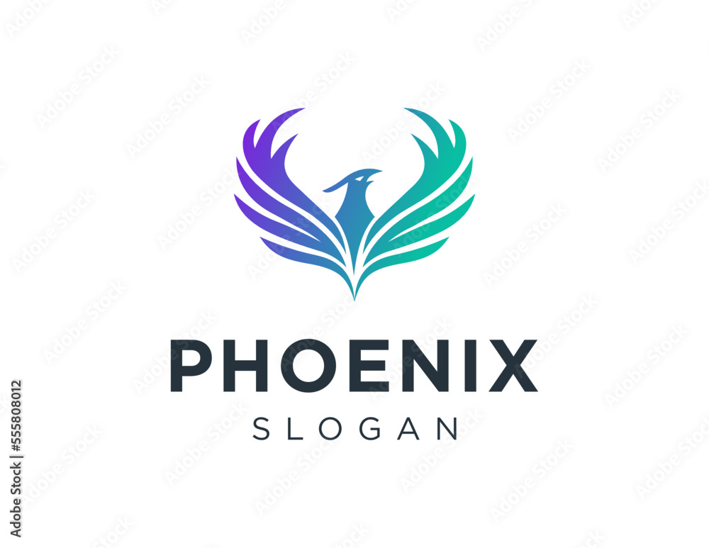 Poster logo about phoenix on white background. created using the coreldraw application.