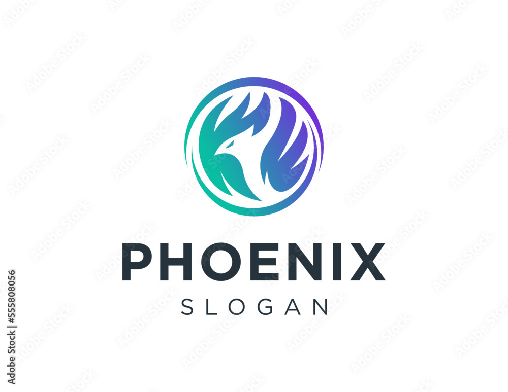 Poster logo about phoenix on white background. created using the coreldraw application.