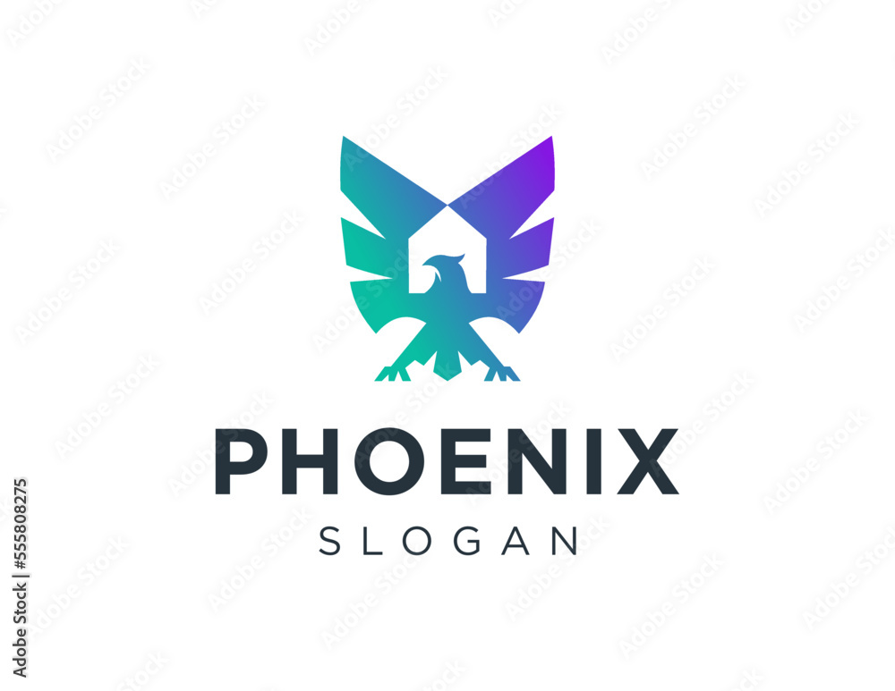 Poster logo about phoenix on white background. created using the coreldraw application.