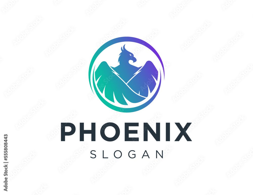 Poster logo about phoenix on white background. created using the coreldraw application.