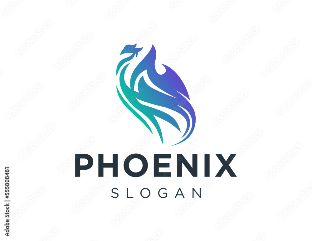 Poster logo about phoenix on white background. created using the coreldraw application.
