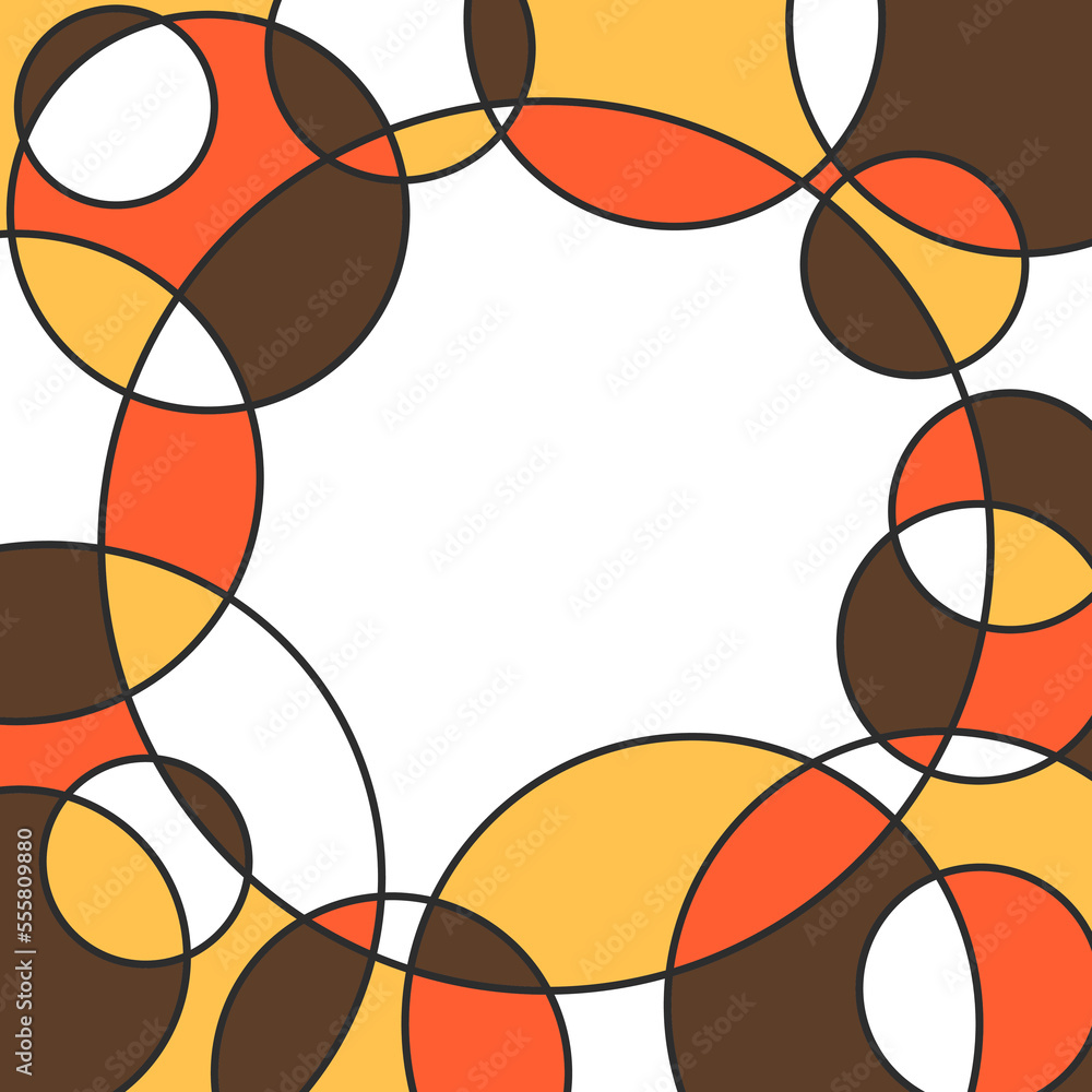 Poster abstract background with colorful overlapping circles pattern and with some copy space area