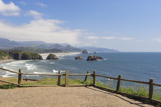 Cannon Beach View From Ecola State Park, Clatsop County, Oregon, USA