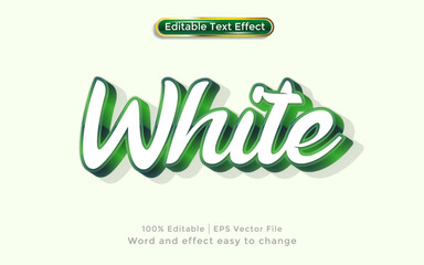 White text, 3D style text effect