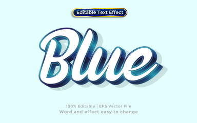 Blue text, 3D style text effect