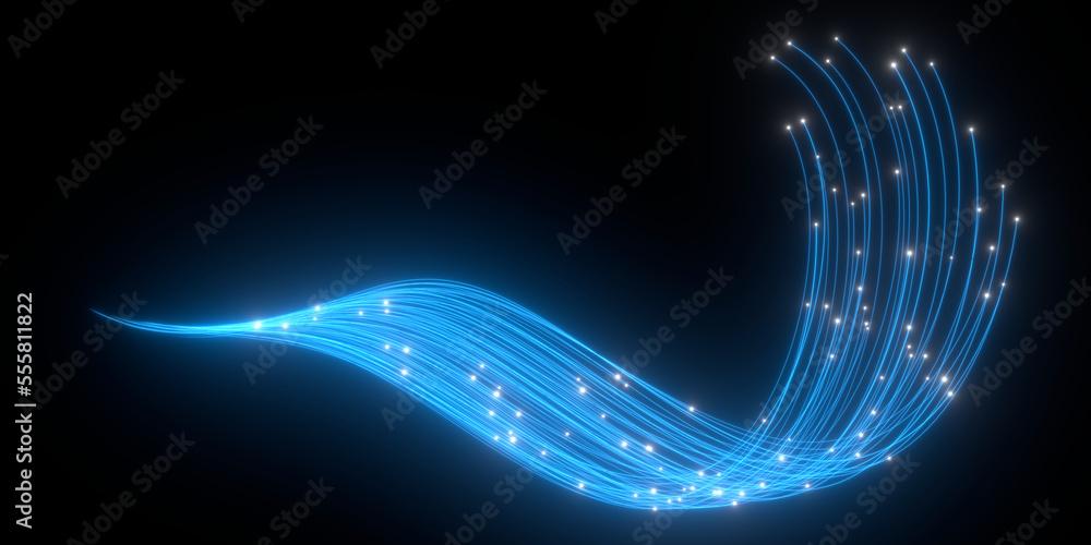 Poster beautiful abstract lines on a black background. modern technological background. futuristic design. 
