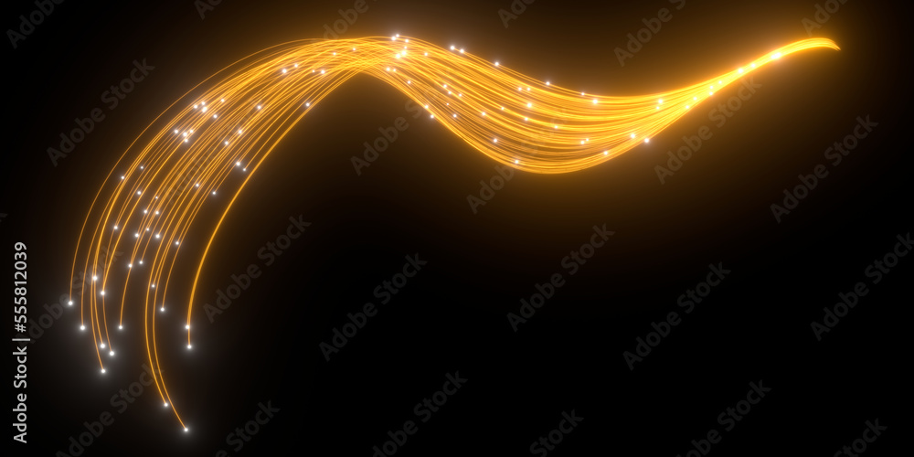 Poster beautiful abstract lines on a black background. modern technological background. futuristic design. 