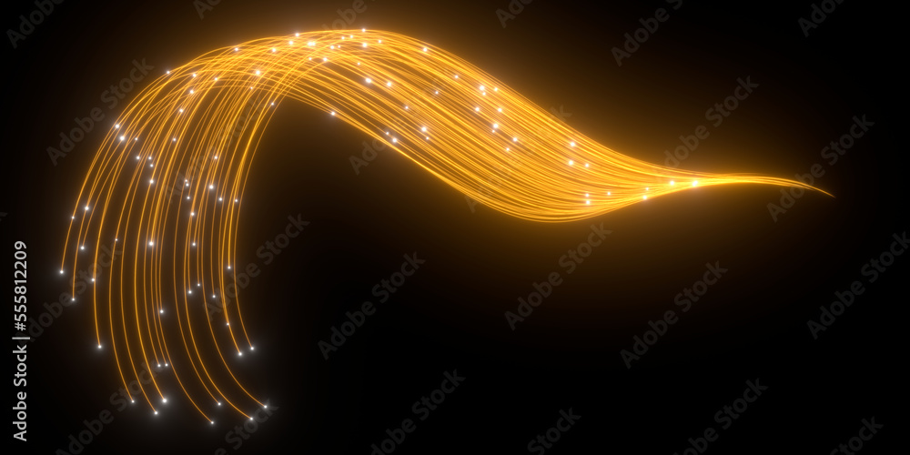 Poster beautiful abstract lines on a black background. modern technological background. futuristic design. 