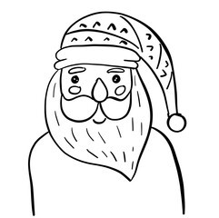 Vector Santa isolated on white. Doodle illustration