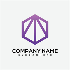hexagon logo gradient design colorful