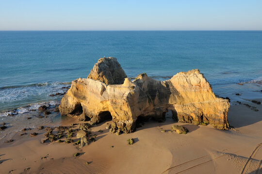 Rock Formations at Praia da Rocha, Portimao, Algarve, Portugal