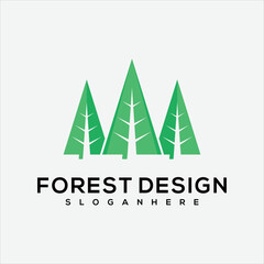 Fototapeta na wymiar forest vector logo design illustration symbol