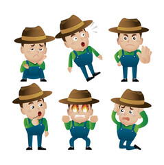 Professional people set: farmer,gardener, carpenter, woodworker