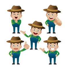 Professional people set: farmer,gardener, carpenter, woodworker